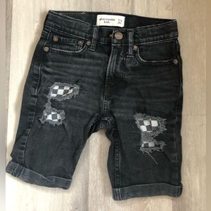 Boys Abercrombie Black Jean Shorts Size 7/8